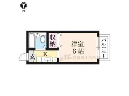 サンシティ長浜(ワンルーム/2階)の間取り写真