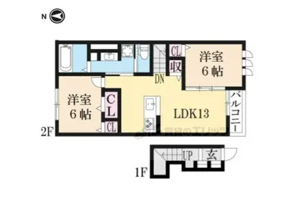 ヴェッセル(2LDK/2階)の間取り写真