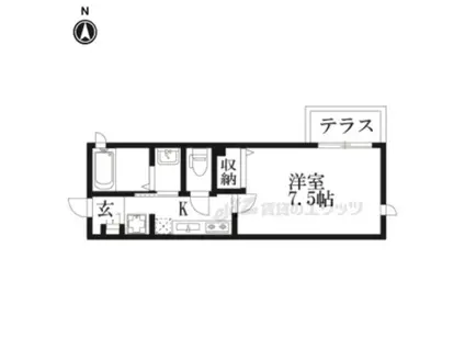 レーベン(1K/1階)の間取り写真