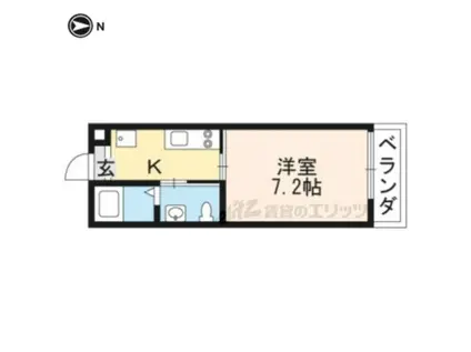 クレア ラ・クーオ(1K/4階)の間取り写真