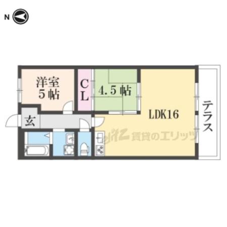 ライゼックス長浜 (2LDK/1階)の間取り写真