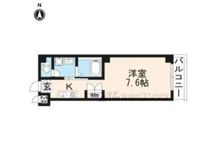 オーシャンズ西向日(1K/2階)の間取り写真