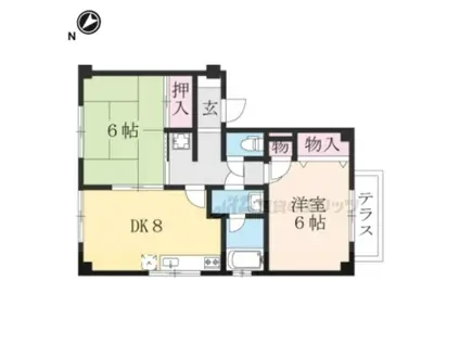 ルミナス(2DK/1階)の間取り写真