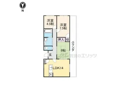 グラン・シャリオ(3LDK/2階)の間取り写真