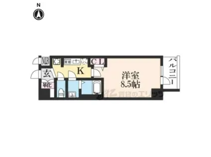 アドバンス京都エーデル(1K/3階)の間取り写真