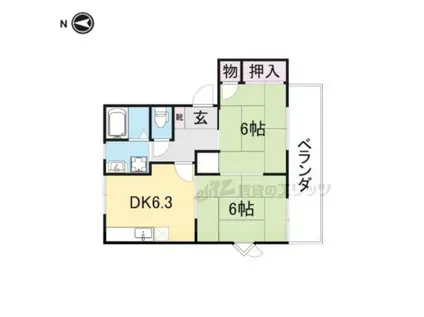 イトウハイツ(2DK/2階)の間取り写真