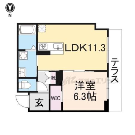 サン フェリーチェ 篠山(1LDK/1階)の間取り写真
