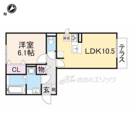 ヴィラ シャルマン(1LDK/1階)の間取り写真
