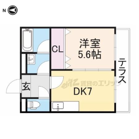 第8サンコーポ森脇(1DK/2階)の間取り写真