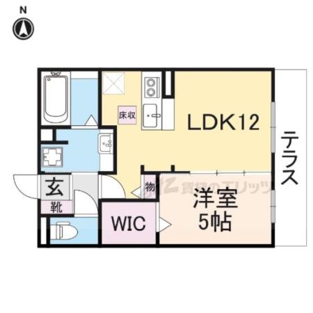 アンジェロ佐保(1LDK/1階)の間取り写真