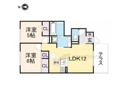 ラルーチェ(2LDK/1階)の間取り写真