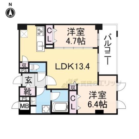 ラ・プリュス(2LDK/2階)の間取り写真