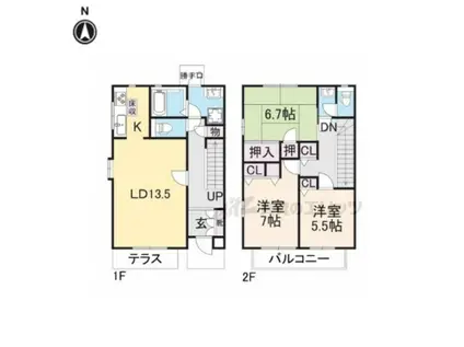 昴の郷学園前A(3LDK/1階)の間取り写真