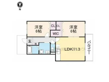 セピアコート平城山(2LDK/3階)の間取り写真