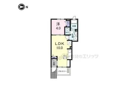 パレ・ソール(1LDK/1階)の間取り写真