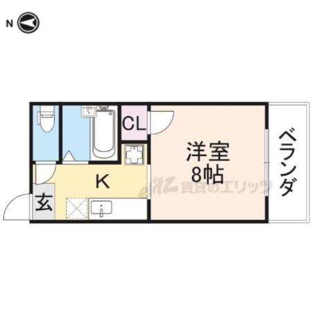 Cハイツ(1K/1階)の間取り写真