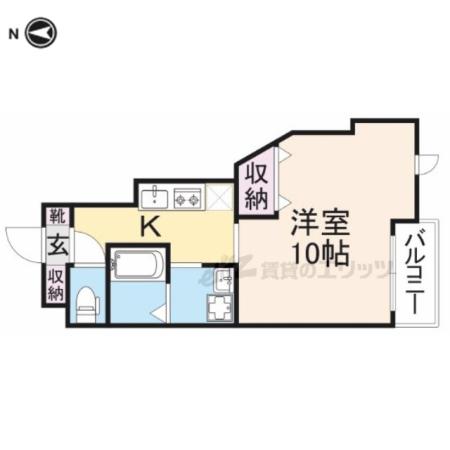 シャンテー長尾(1K/1階)の間取り写真