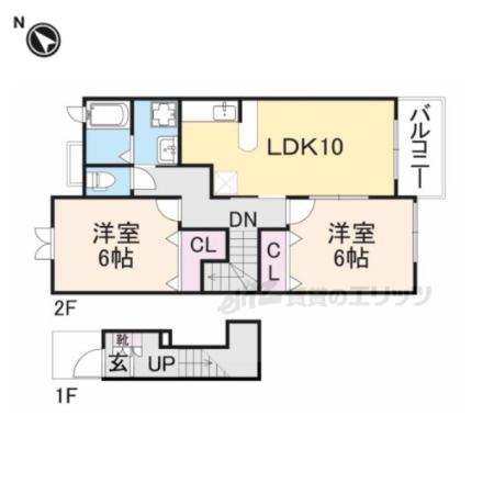 アプローズS・T(2LDK/2階)の間取り写真