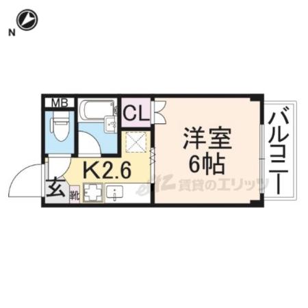 サープラス参番館(1K/1階)の間取り写真