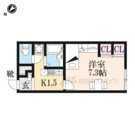 ハイラル聖徳(1K/1階)の間取り写真