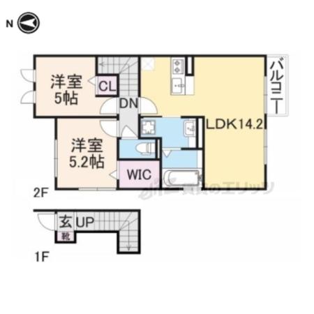アリジェンス(2LDK/2階)の間取り写真