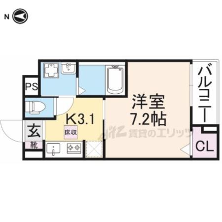 ベルオーブV(1K/2階)の間取り写真