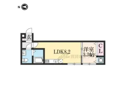 SJS下立売(1LDK/1階)の間取り写真