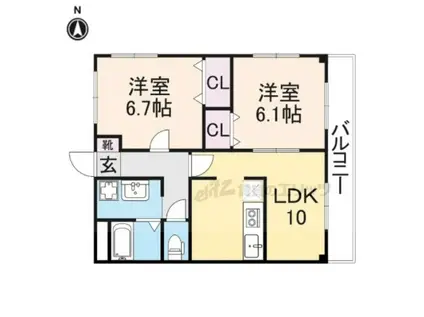 バローゼ8(2LDK/2階)の間取り写真
