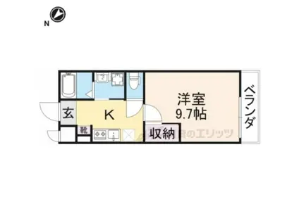 PIRETTI(1K/2階)の間取り写真