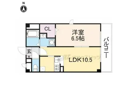 アンプルールフェールベレーザ(1LDK/1階)の間取り写真
