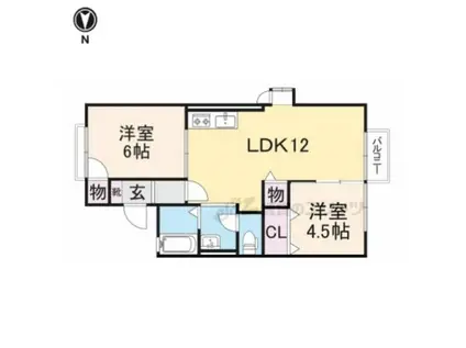 ハイツ堂前(2LDK/2階)の間取り写真