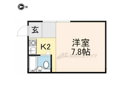 神功オーヤマンション(ワンルーム/3階)の間取り写真