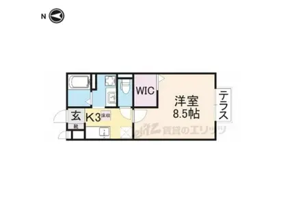 サンロイヤル(1K/1階)の間取り写真