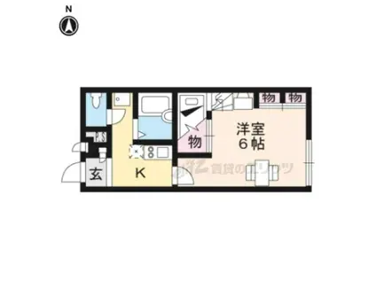 レオパレスバンビーノ(1K/1階)の間取り写真