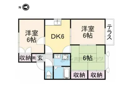 メゾンルミエール(3DK/1階)の間取り写真