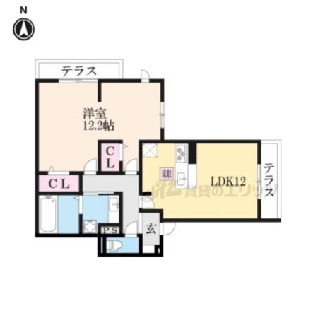 エラーブル(1LDK/1階)の間取り写真
