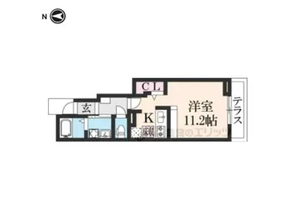 BELL VILLE B(ワンルーム/1階)の間取り写真