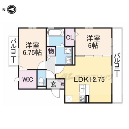 ヴィルアンシェンヌ(2LDK/1階)の間取り写真