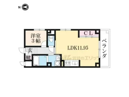 アルファクラージュくずは(2DK/3階)の間取り写真