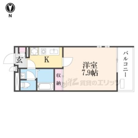 クレイノ敬(1K/4階)の間取り写真