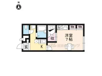レオパレス大田野(1K/1階)の間取り写真
