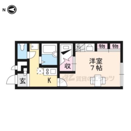 レオパレスステイブルー12(1K/2階)の間取り写真