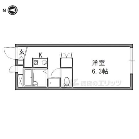 レオパレスひまわり(1K/2階)の間取り写真
