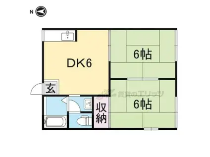 岩嶋ハイツ(2DK/1階)の間取り写真