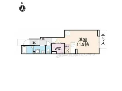 イターナルパレス(1K/1階)の間取り写真