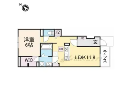 エバーエポック(1LDK/1階)の間取り写真