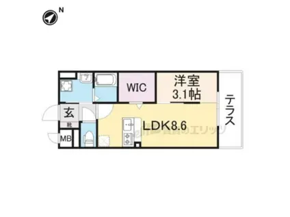 PREMIERE(1LDK/3階)の間取り写真