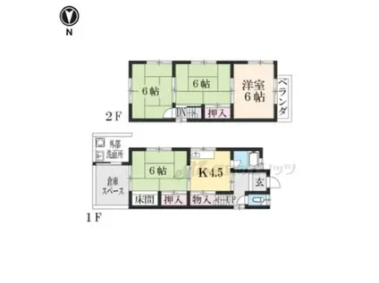京阪電気鉄道石坂線 唐橋前駅 徒歩11分 2階建 築52年(4DK)の間取り写真