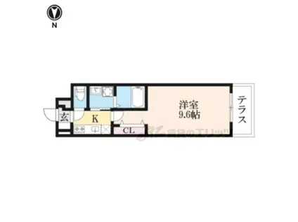 ステムガーデン(1K/1階)の間取り写真