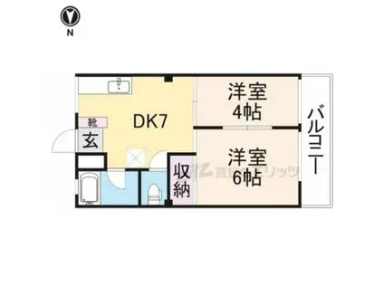 マンション香楽(2DK/3階)の間取り写真